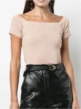 L’AGENCE‎ Yuki Fitted Rib Off The Shoulder Top Size Large